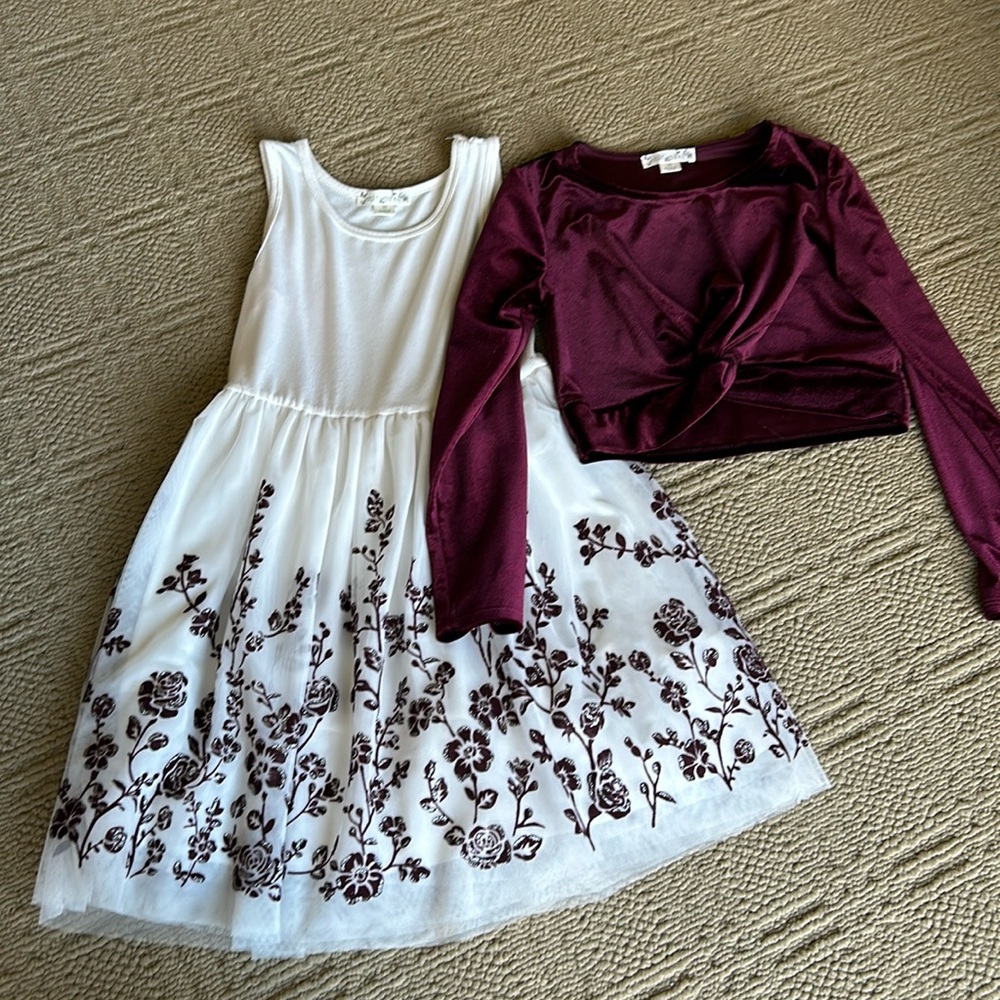 Girls size 10 dress with sweater